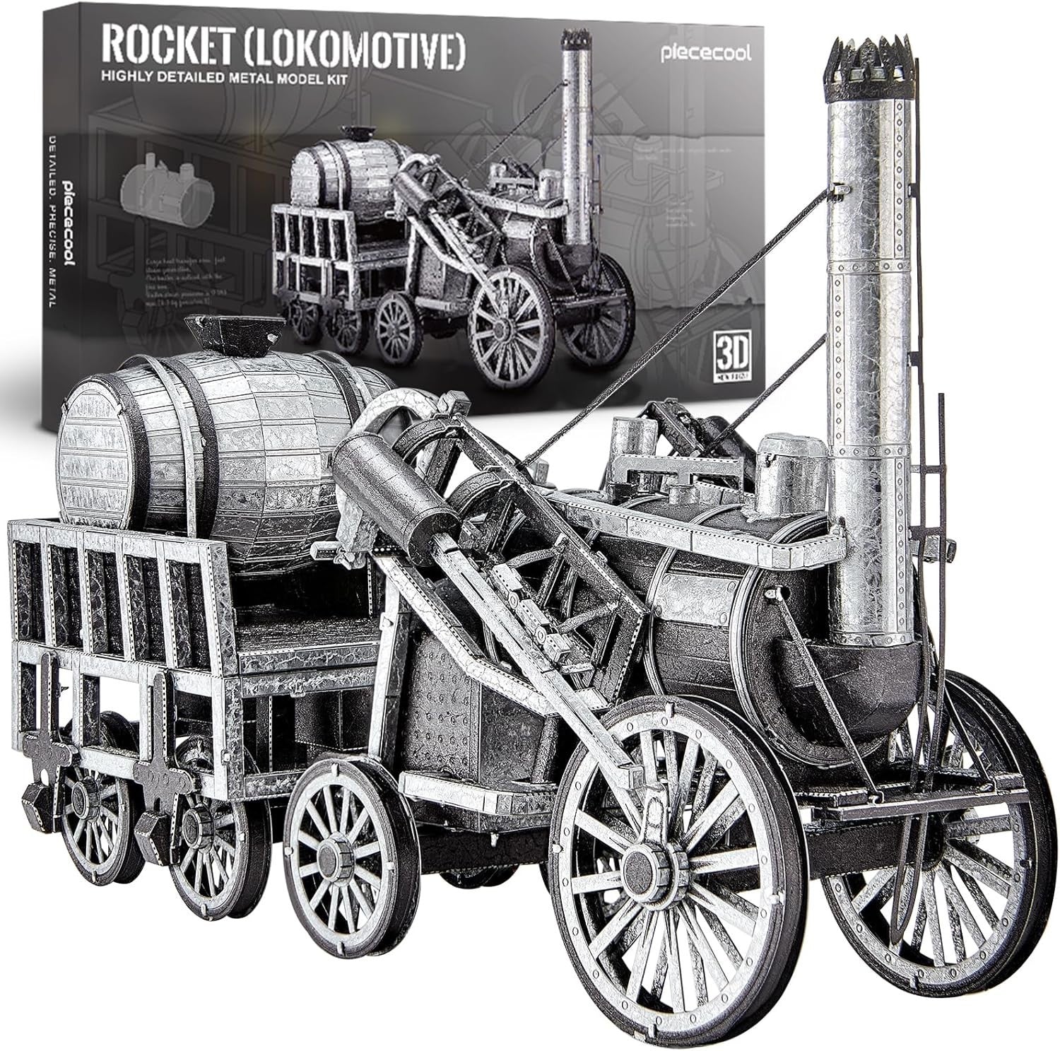3D Metal Rocket Train Puzzle for Adults – Stainless Steel, No Glue, 175 Pieces