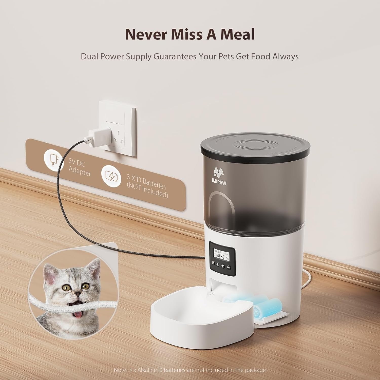 Automatic Pet Feeder 3L Programmable Timer Food Dispenser LCD Control