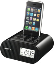 iPhone/iPod Clock Radio Dock FM Digital Alarm Speaker Black