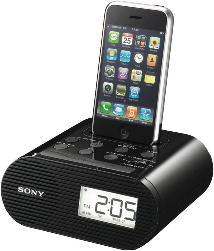 iPhone/iPod Clock Radio Dock FM Digital Alarm Speaker Black