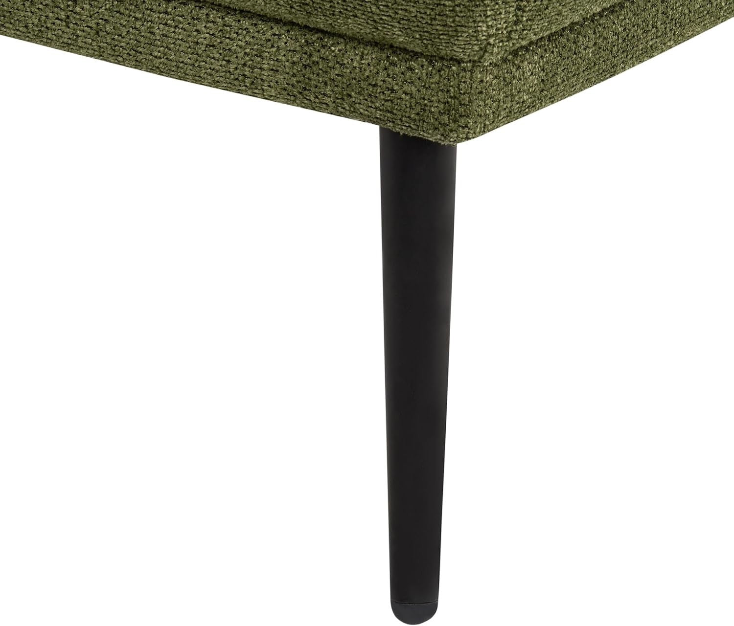 Retro Green Chaise Lounge Sofa Right Armrest Soft Fabric & Metal Legs