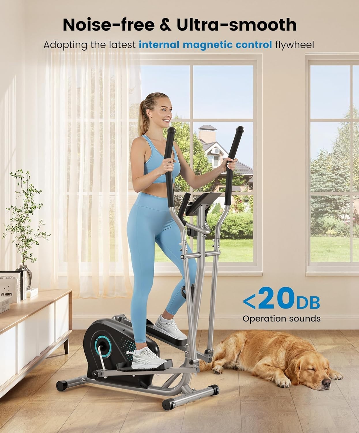 Ultra-Quiet Elliptical Cross Trainer 16-Level Resistance Home Gym