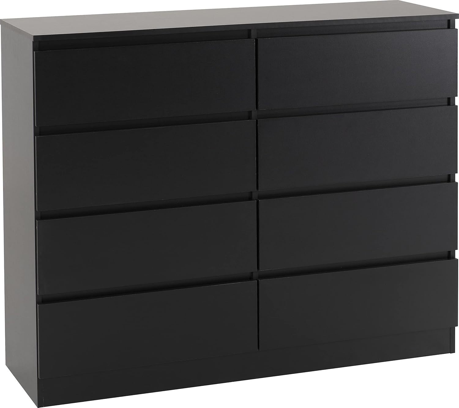 Black 8 Drawer Chest Storage Cabinet Soft Close Modern Bedroom Organizer
