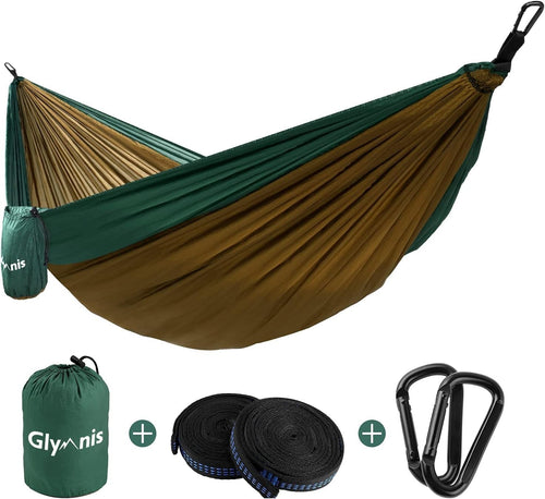 Lightweight Portable Double Camping Hammock with Heavy-Duty Straps, Fits 2