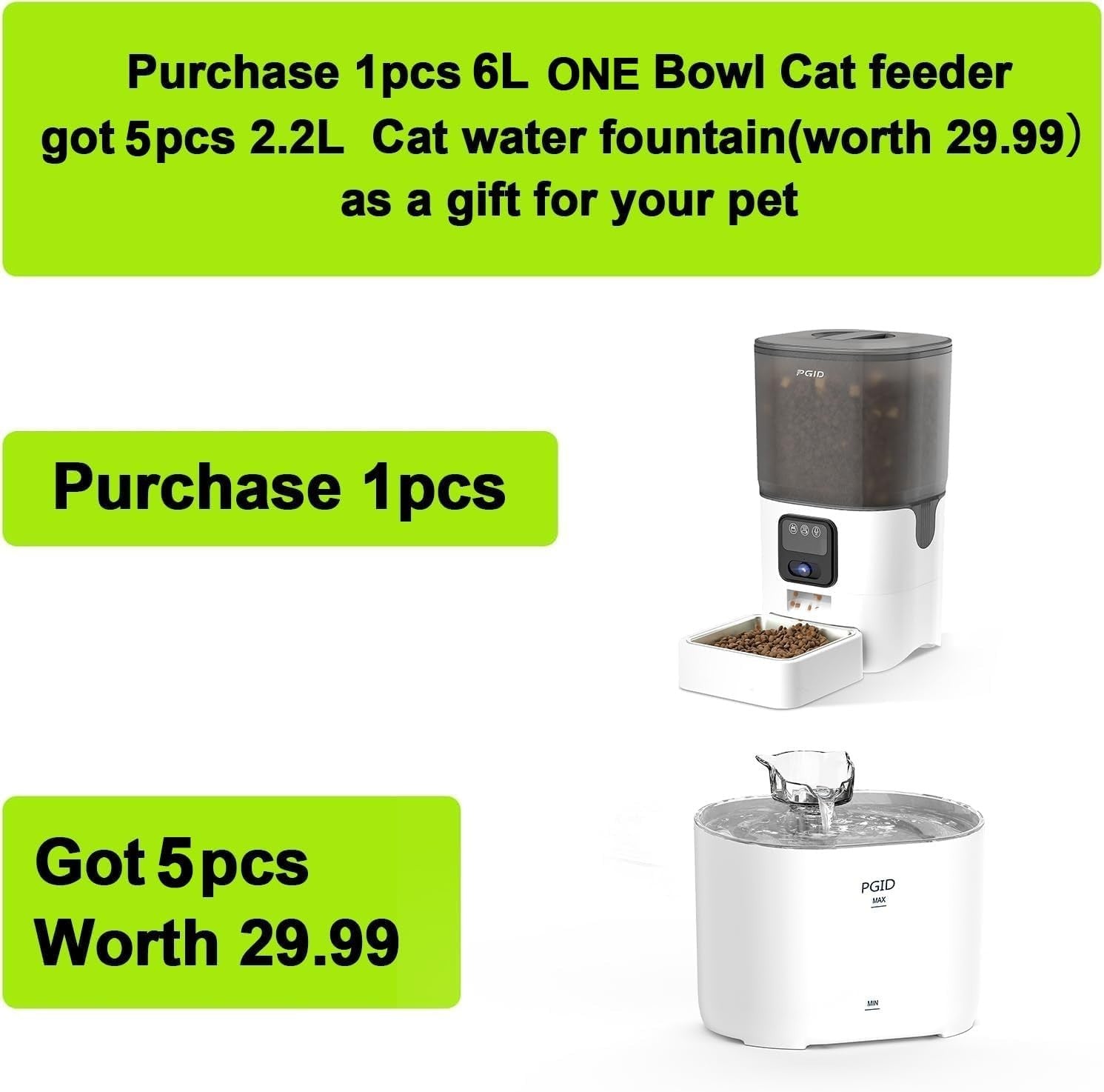 WiFi Automatic Cat Feeder 6L Smart Pet Food Dispenser App Control