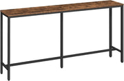 Narrow Console Table 160cm Long Industrial Sofa Side Table with Storage