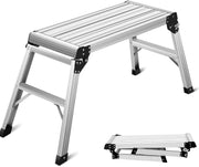 Aluminium Folding Hop Up Work Platform 150kg Step Stool Non-Slip Portable