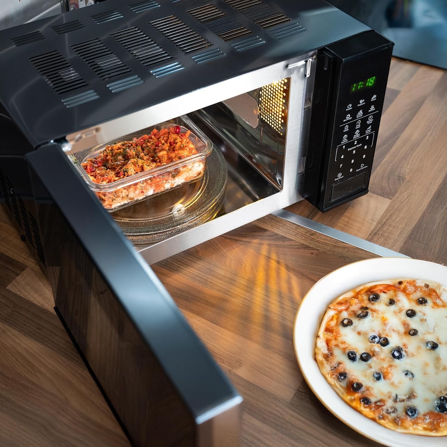 20L 800W Digital Microwave Black 11 Power Child Lock