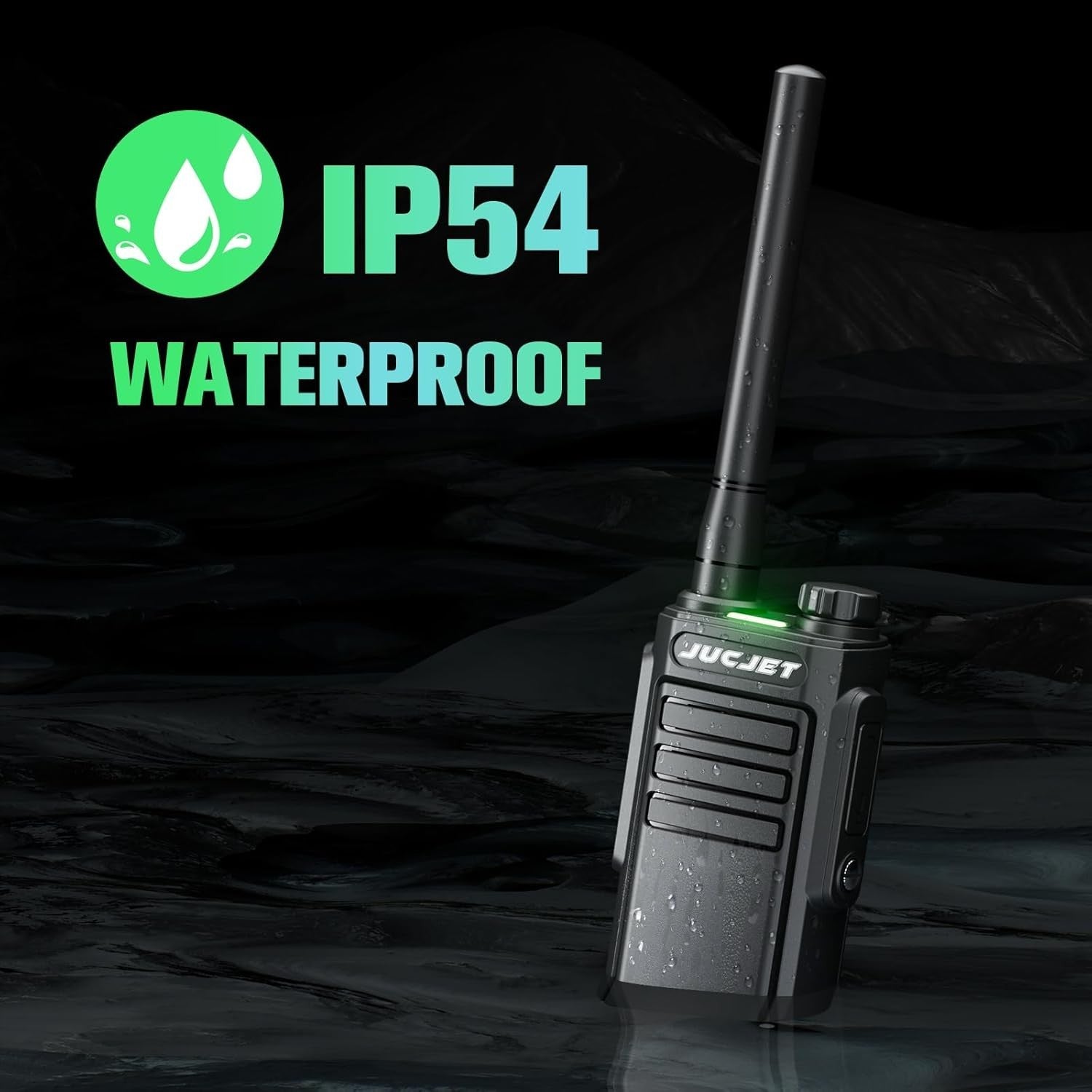 IP54 Waterproof Walkie Talkies PMR446 16 Channel Type C 4 Pack
