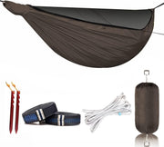 Lightweight Double Camping Hammock with Mosquito Net & Adjustable Ridgeline