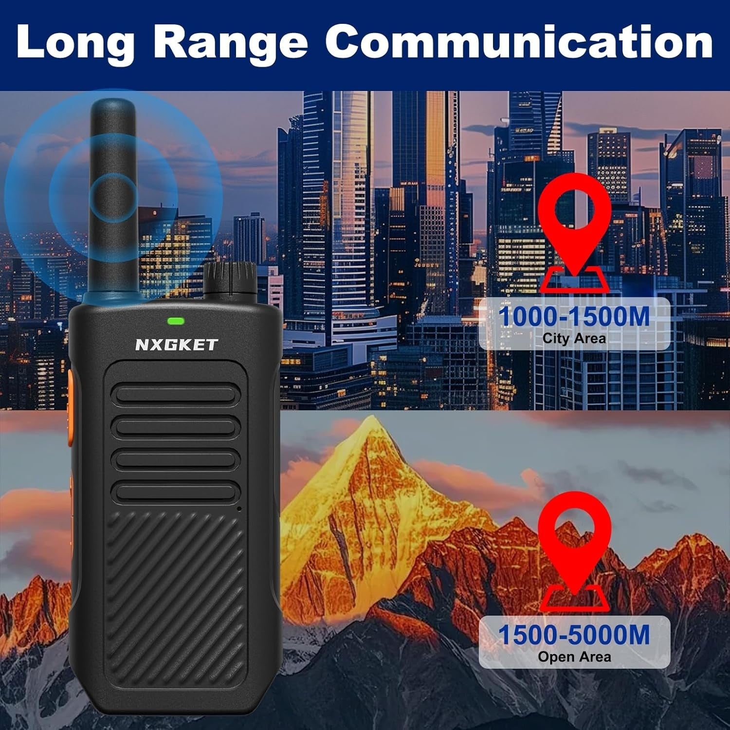 Long Range PMR446 Walkie Talkies Rechargeable 16 Channel 4 Pack