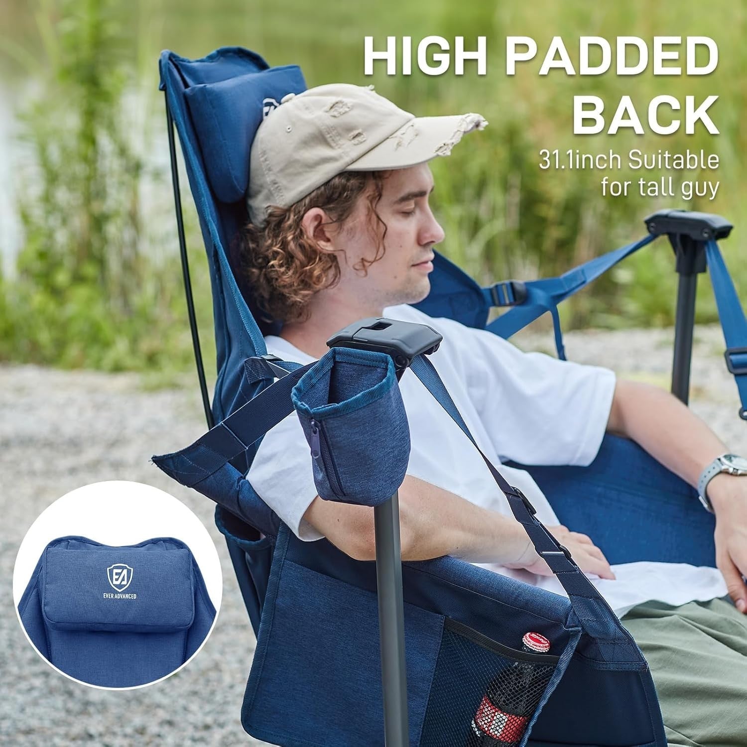 Folding Swing Hammock Chair Outdoor Rocker 180KG Heavy Duty Padded Seat