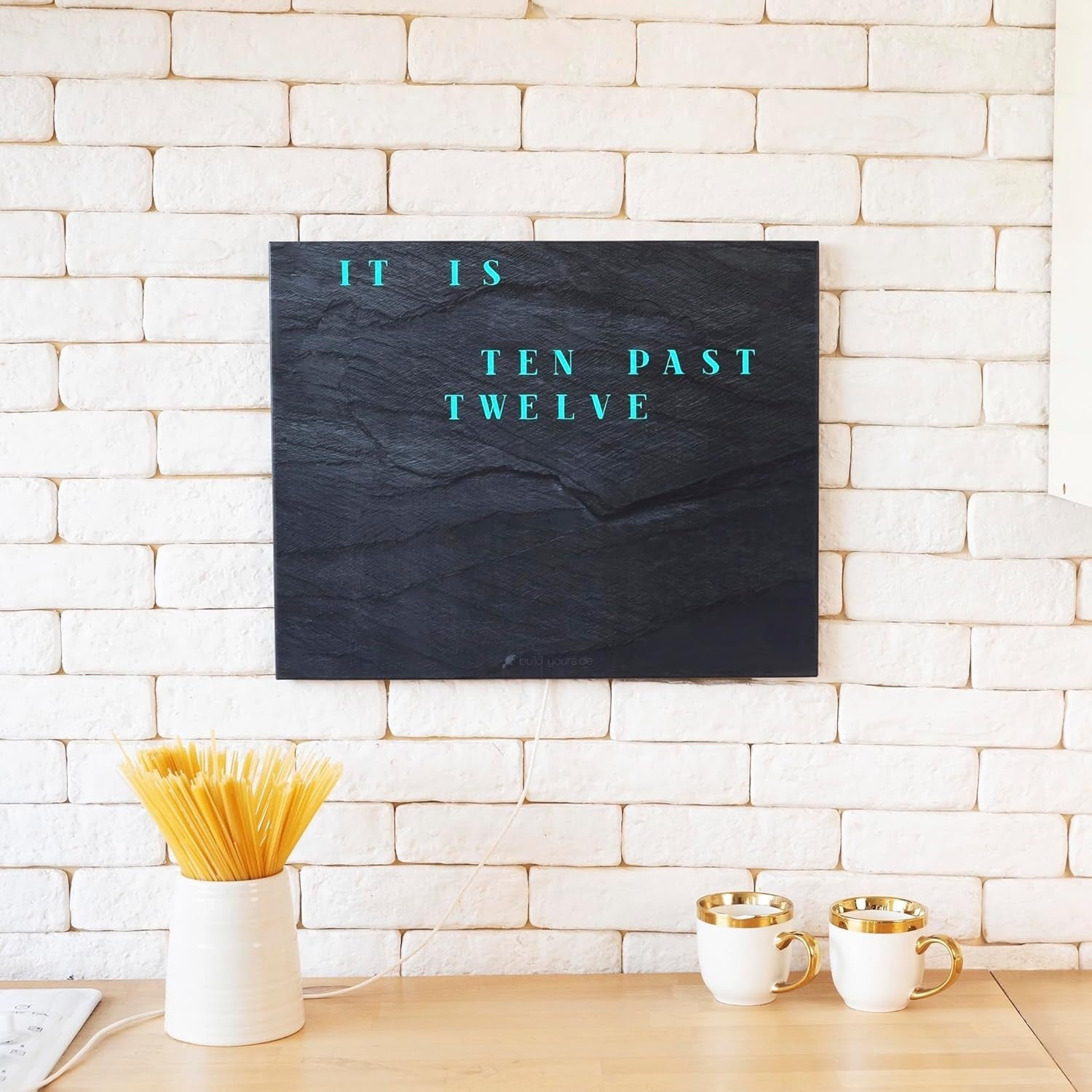 Modern LED Word Clock Wall Art - Digital Time Display, App Control, Silent