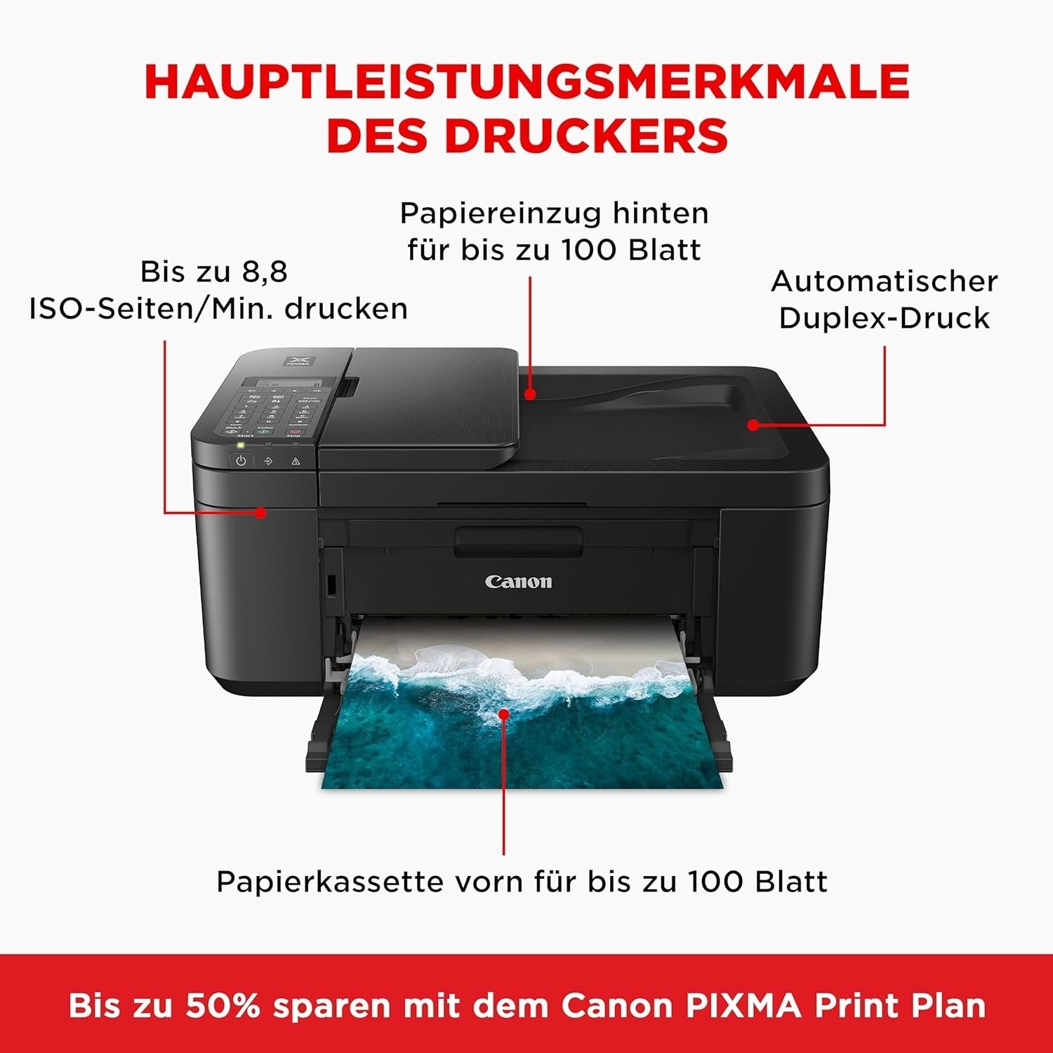 Wireless 4-in-1 Printer | Print, Scan, Copy, Fax, Duplex, 4x6 Photos