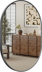 Oval Wall Mirror 50x70cm | Bathroom, Bedroom, Entryway | Durable Metal Frame