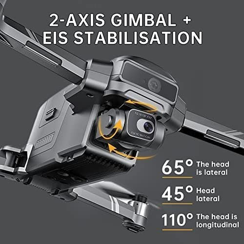 4K Drone w/ 2-Axis Gimbal, 6KM RC, Obstacle Avoidance, 2 Batteries 2 Axis Gimbal