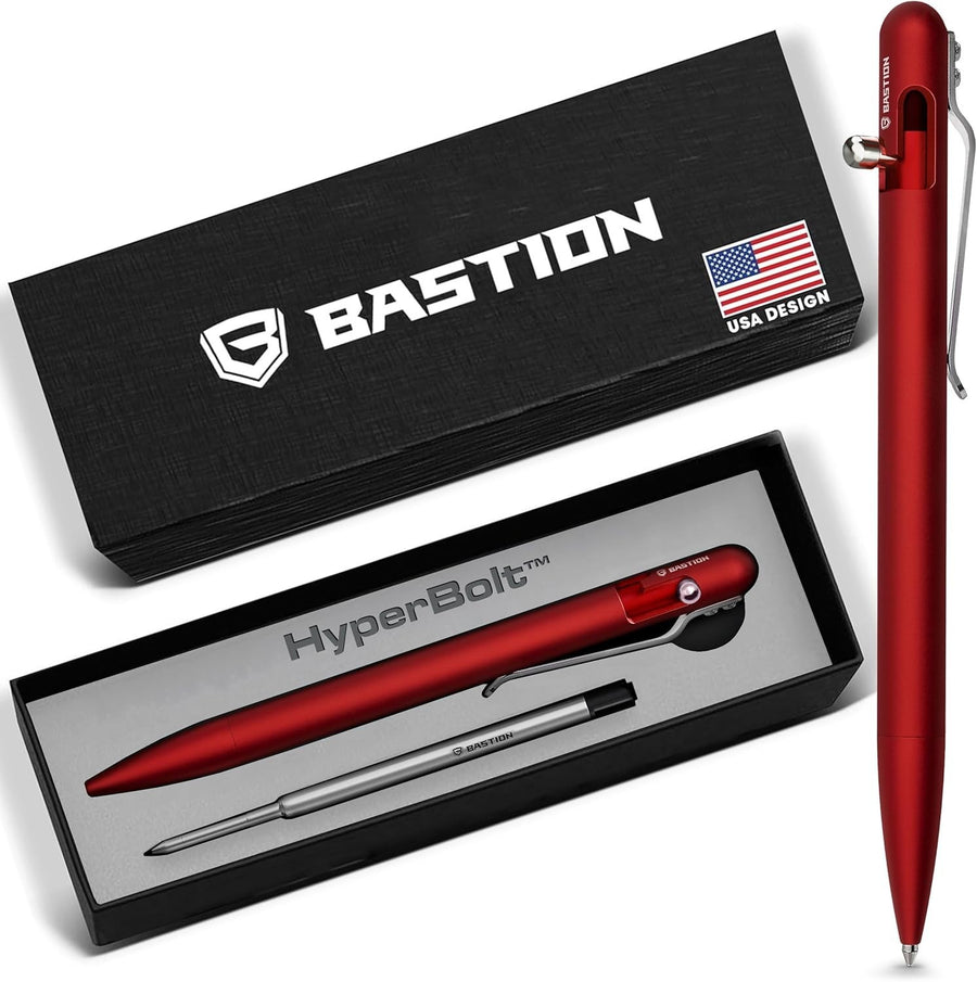 Luxury Slim Red Ballpoint Pen – Aluminium, Bolt Action, Gift Ready