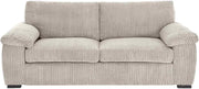 3 Seater Jumbo Cord Sofa Cream – Deep Cushions, Soft Fabric, UK Stock