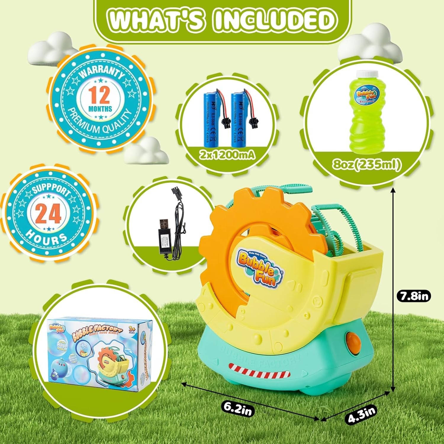 Rechargeable Giant Bubble Machine Large Bubble Effect