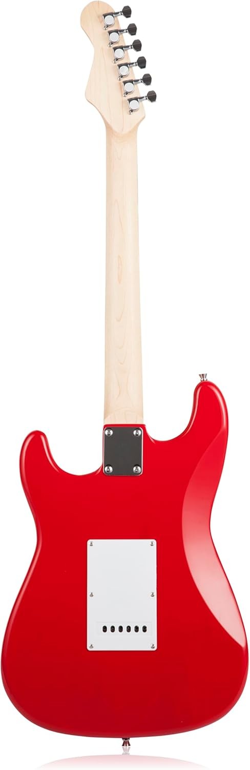 Electric Guitar Starter Kit with Amp Full Size Basswood Red Set