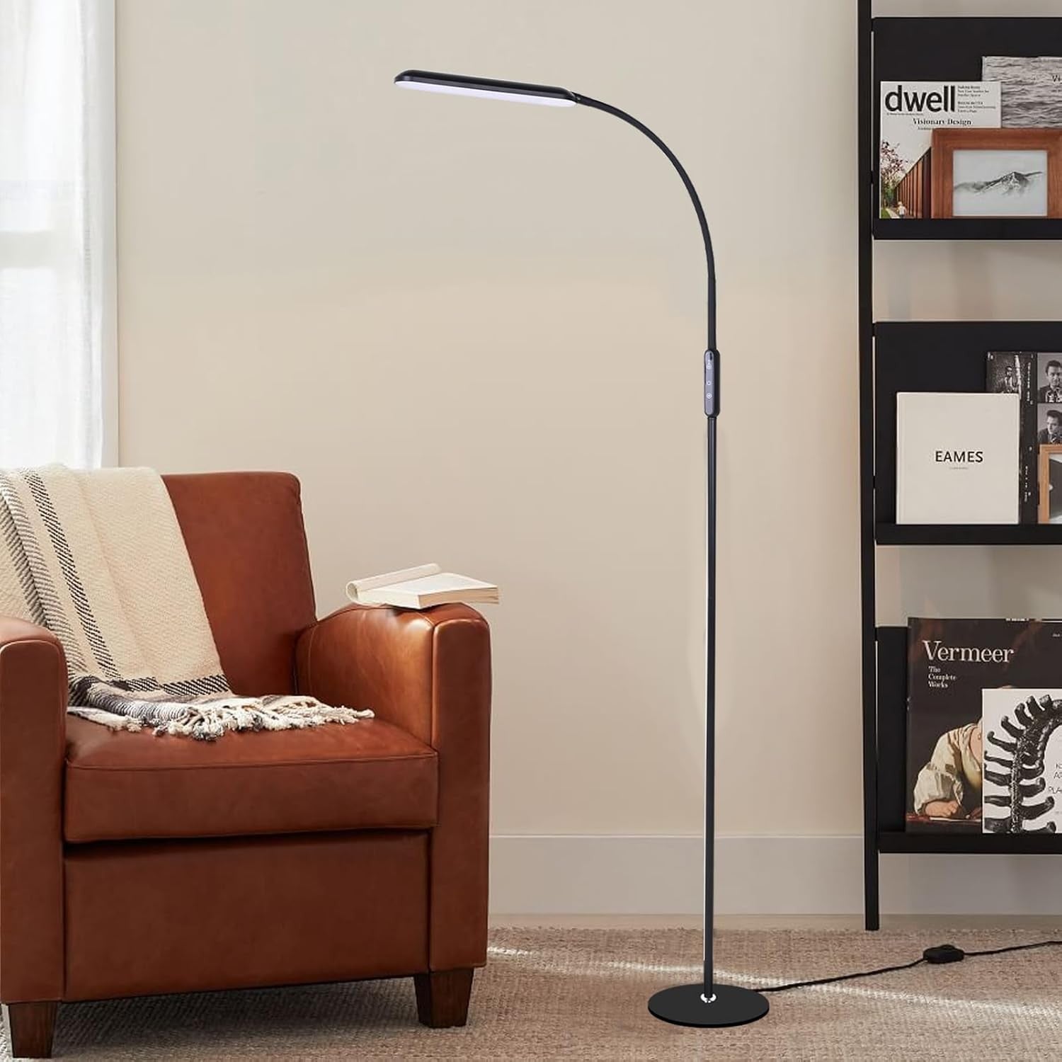 LED Floor Lamp Reading Light Touch Dimmable Gooseneck Adjustable Standing Lamp