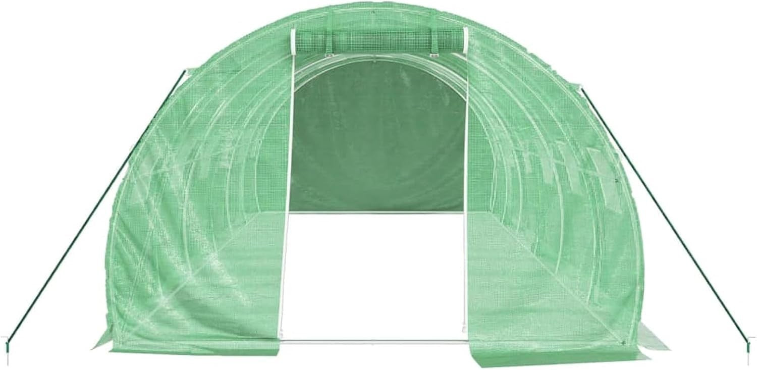 Large 54m² Outdoor Greenhouse 18x3x2m Steel Frame PE Cover Weatherproof