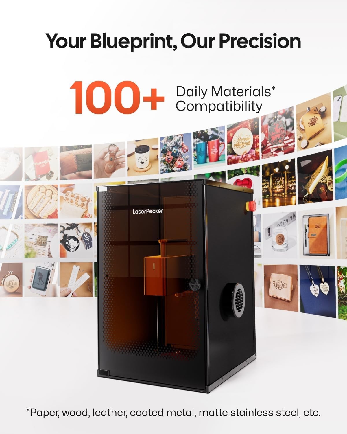 Enclosed Laser Engraver Cutter High Precision 600mm/s Desktop Wood Leather