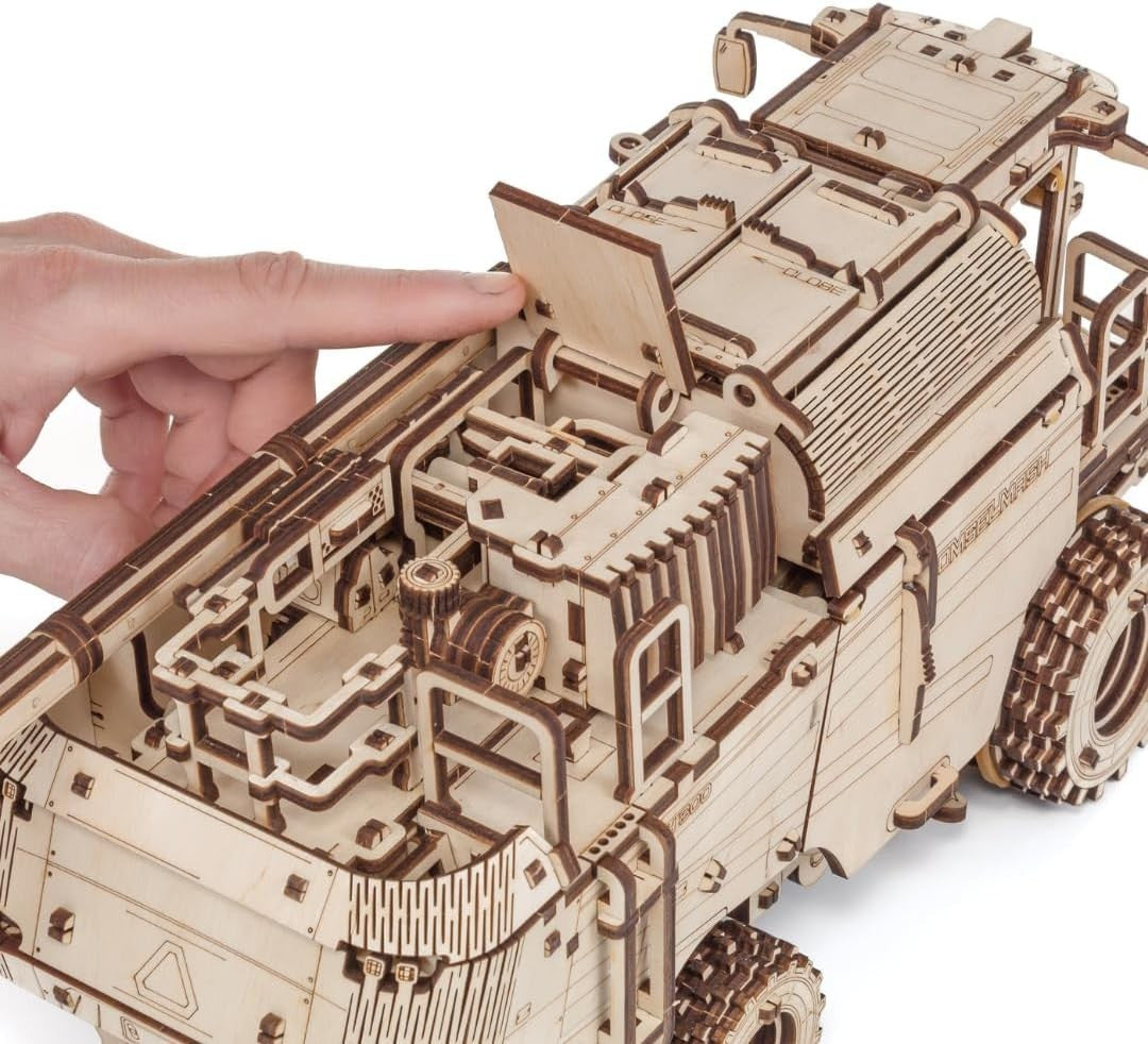 3D Wooden Grain Harvester Puzzle DIY Kit - 864 Pieces, No Glue Needed