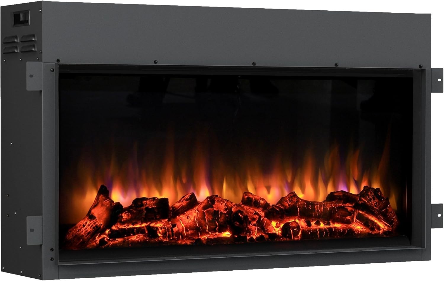 48" Electric Fireplace Suite LED Flame Fire Remote 2kW Heater White MDF