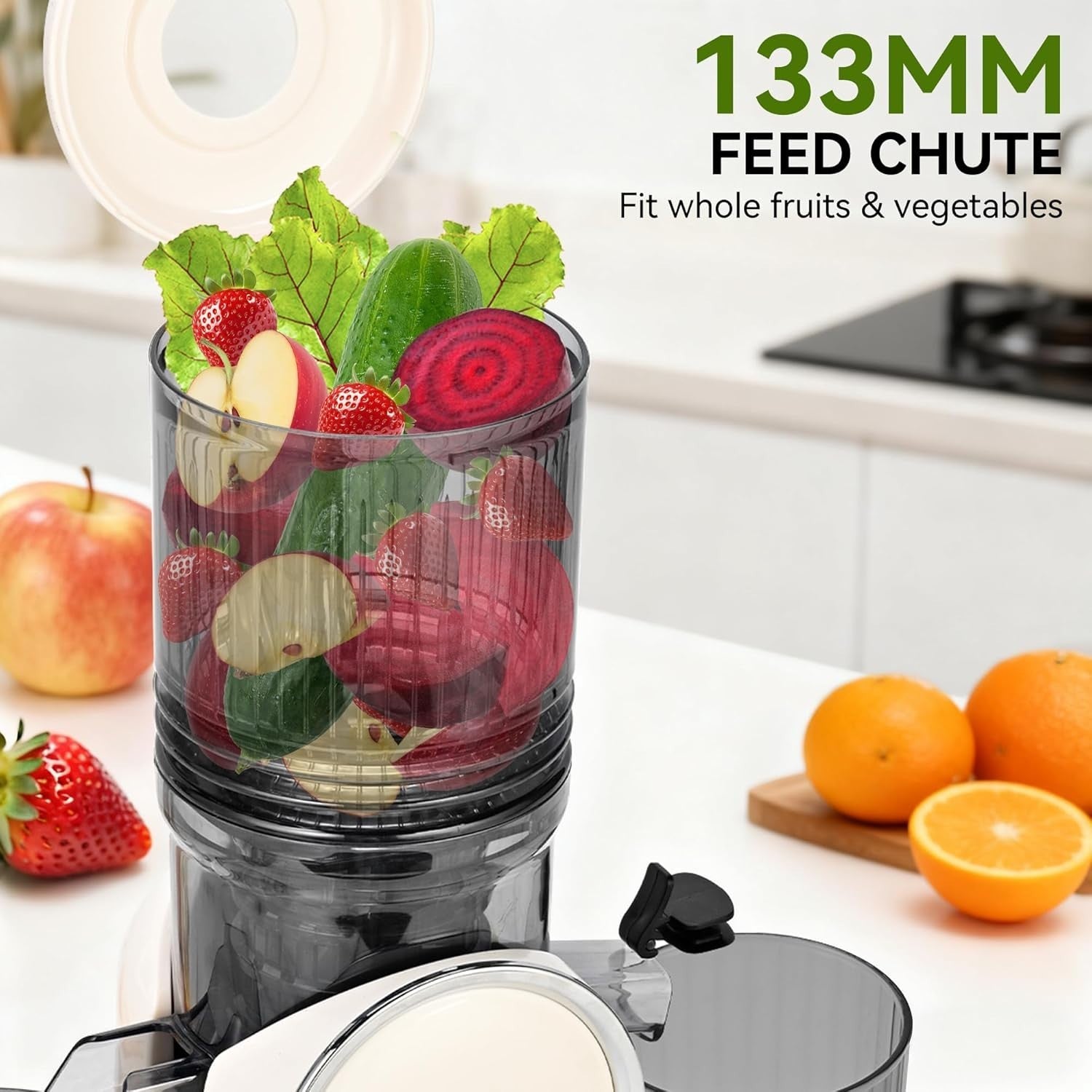 Cold Press Juicer 300W 133mm Wide Feed Chute Whole Fruit High Yield