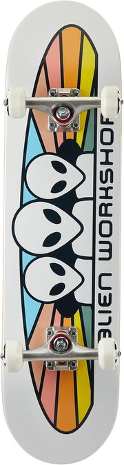 Complete Alien Workshop Skateboard White 8" Maple Deck 99A Wheels
