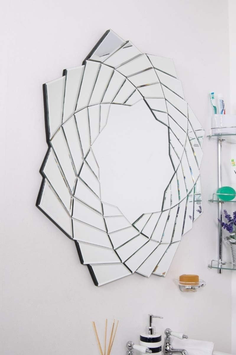 Modern Venetian Star Wall Mirror 90x90cm Glass Decor for Living Room