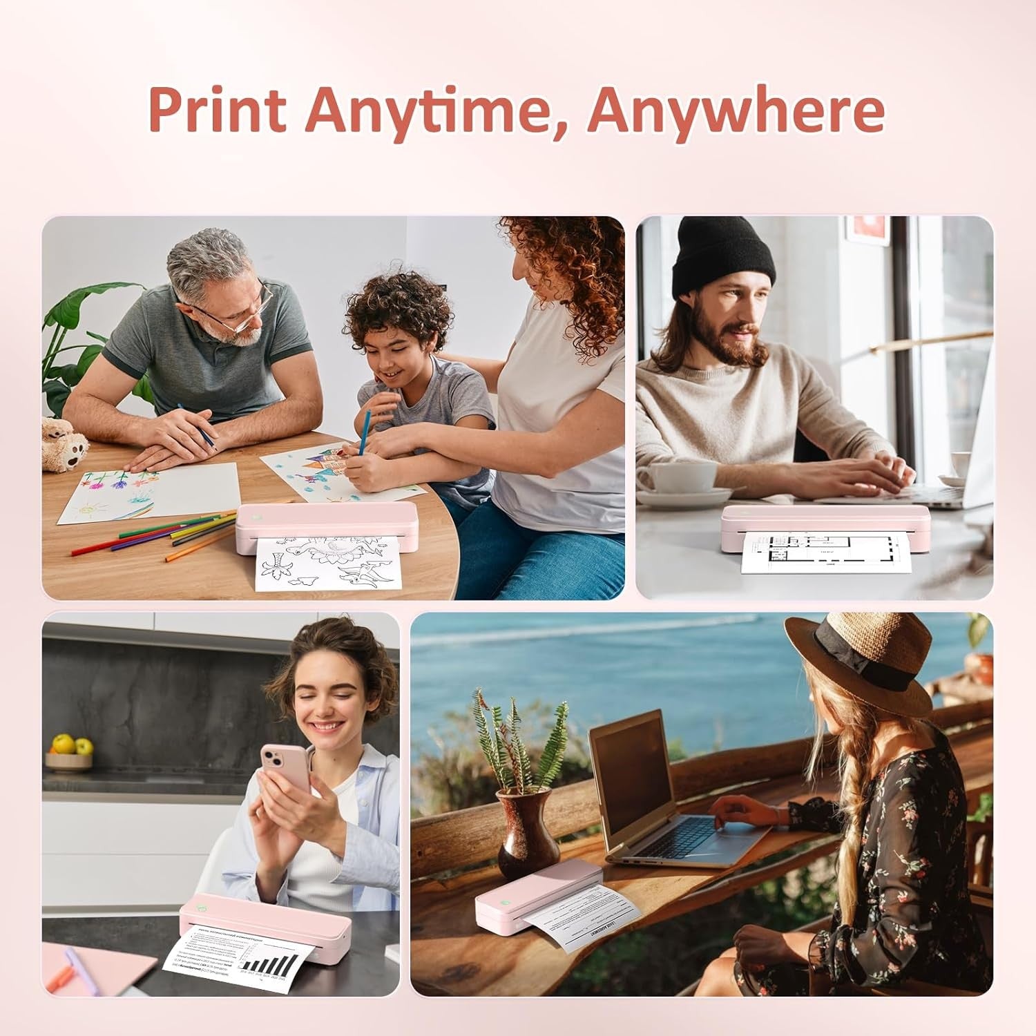 Portable Thermal Printer Bluetooth Mobile Printer – Inkless Travel