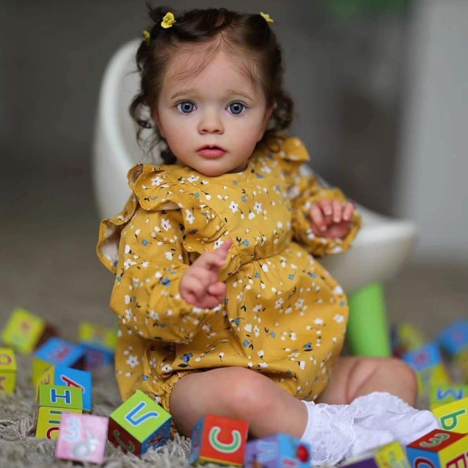 22in Reborn Baby Doll Girl Soft Vinyl Rooted Hair Newborn Toy