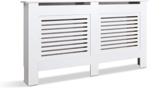 Large White Radiator Cover | Modern Horizontal MDF Cabinet
