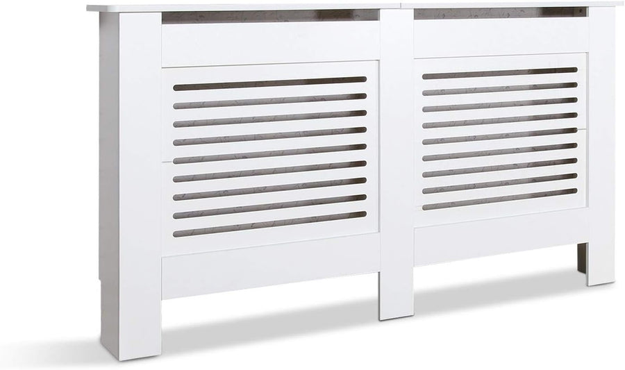 Large White Radiator Cover | Modern Horizontal MDF Cabinet