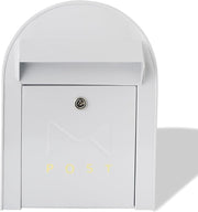 Lockable Wall Mounted Mailbox Cast Iron Weatherproof Secure Post Box Grey 38cm