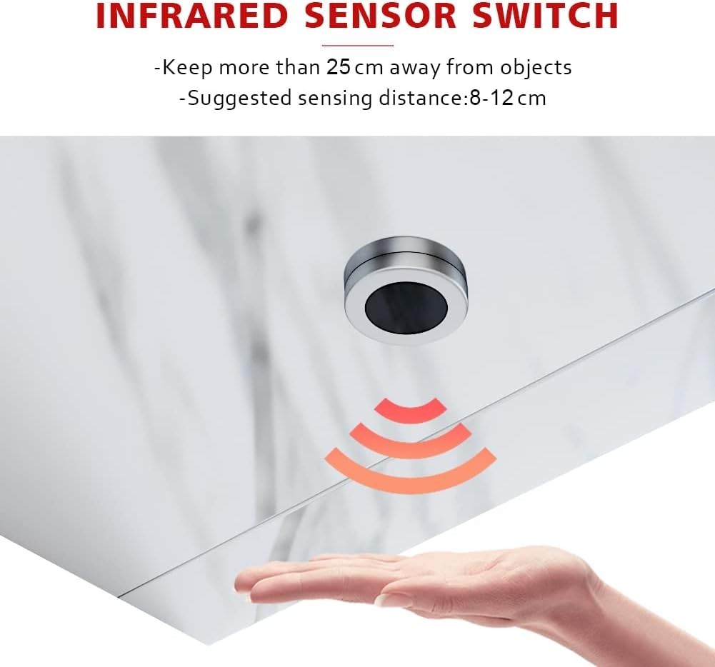 LED Bathroom Cabinet 600x700mm Mirror Light Infrared Sensor Shaver