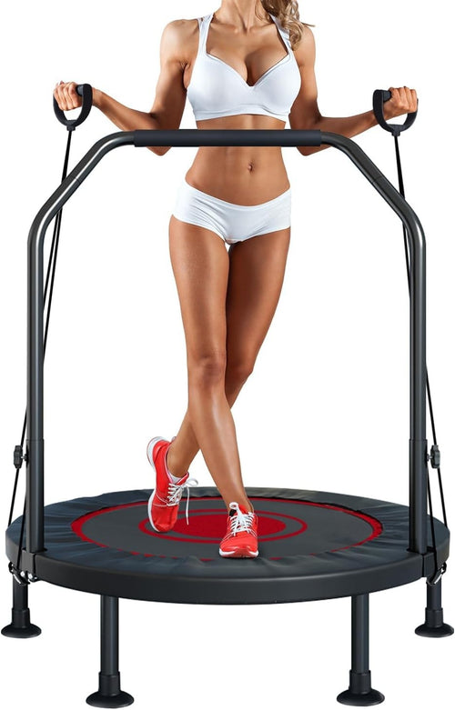 40in Foldable Fitness Rebounder Adjustable Handle Bands Indoor