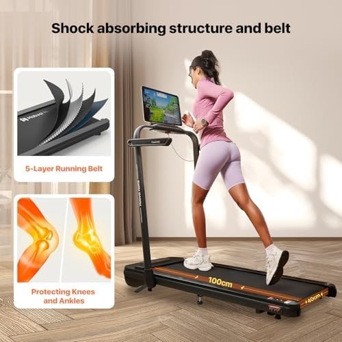 3-in-1 Folding Treadmill with Incline Smart AI Walking Pad Quiet Home Office