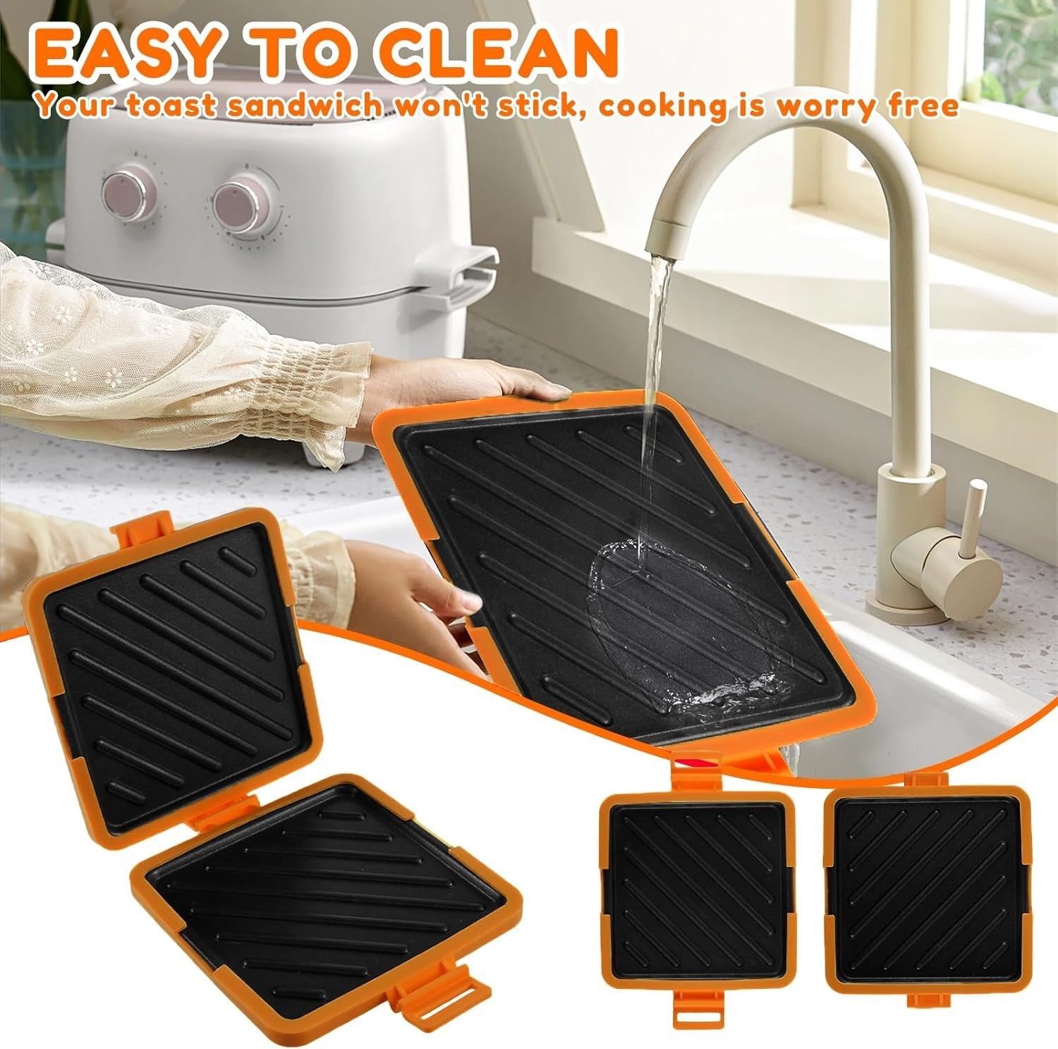 Microwave Toastie Maker Non-Stick Silicone Heatwave Technology Orange