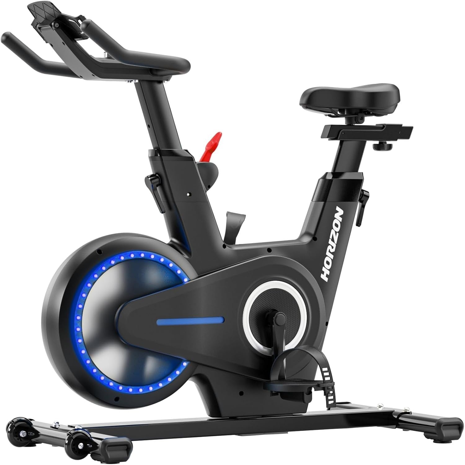 Adjustable Magnetic Spin Bike w/ LED Flywheel Home Cardio Trainer & App Sync