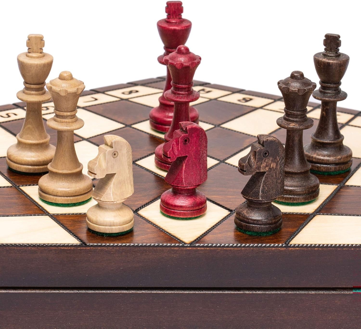 Three Player Chess Set 54cm • Wooden Foldable Board • Handcrafted Pieces