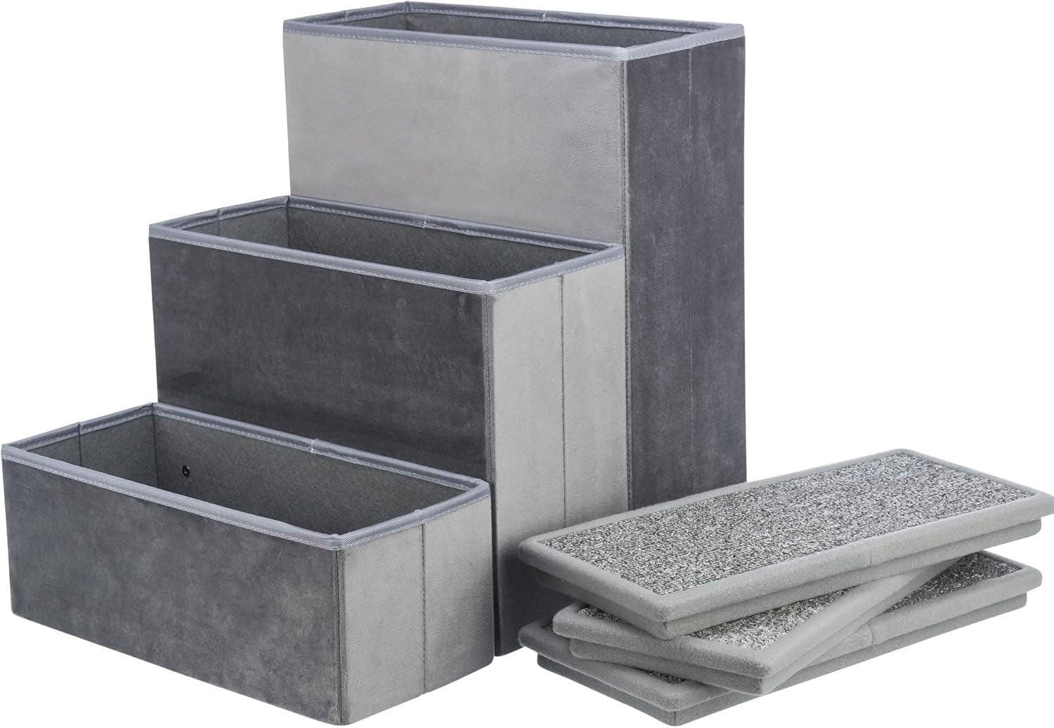 TRIXIE 3-Step Pet Stairs with Storage Compartments Collapsible Gray