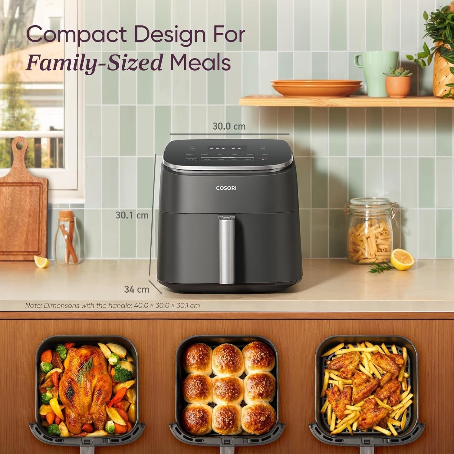 6L Digital Air Fryer 230°C Wide Temp 9 Functions Quiet Fast Energy Saving