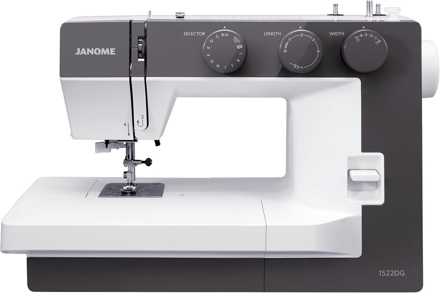 22 Stitch Sewing Machine Wide Sewing Base Auto Buttonhole Grey