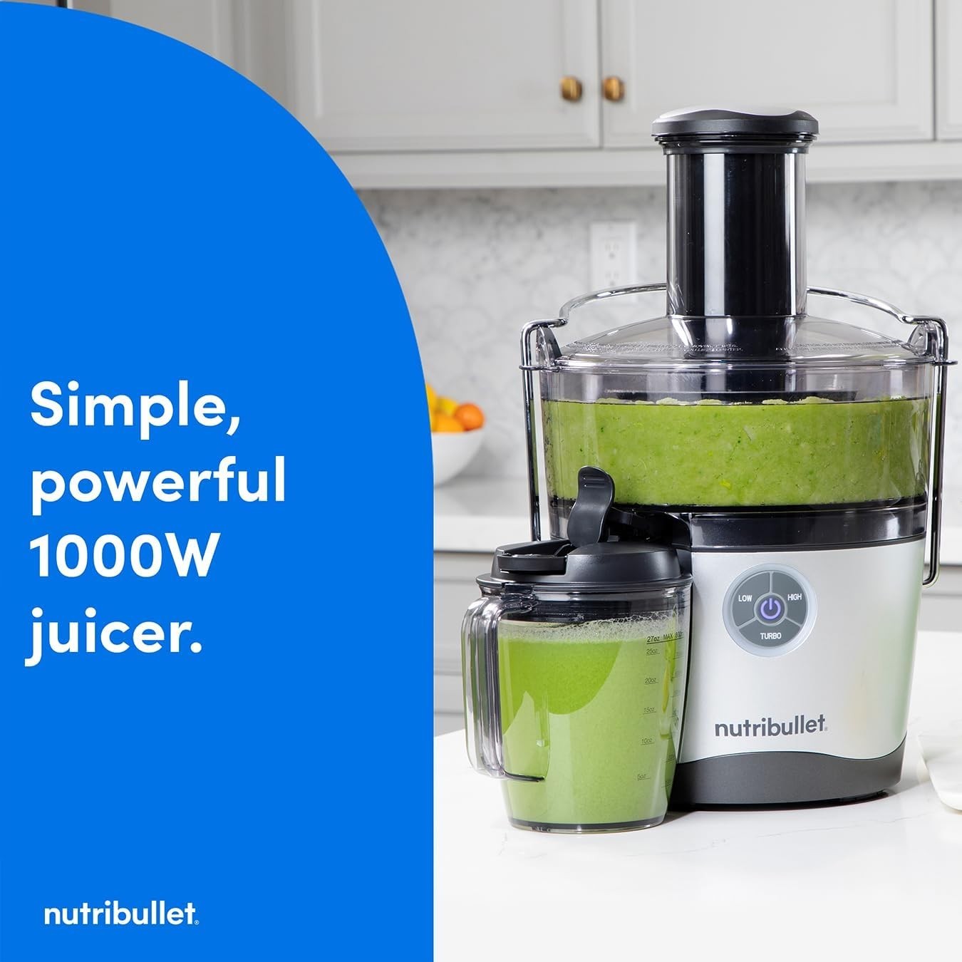 1000W Centrifugal Juicer Pro 3 Speed 3in Chute Glass Bottle Kit Easy Clean