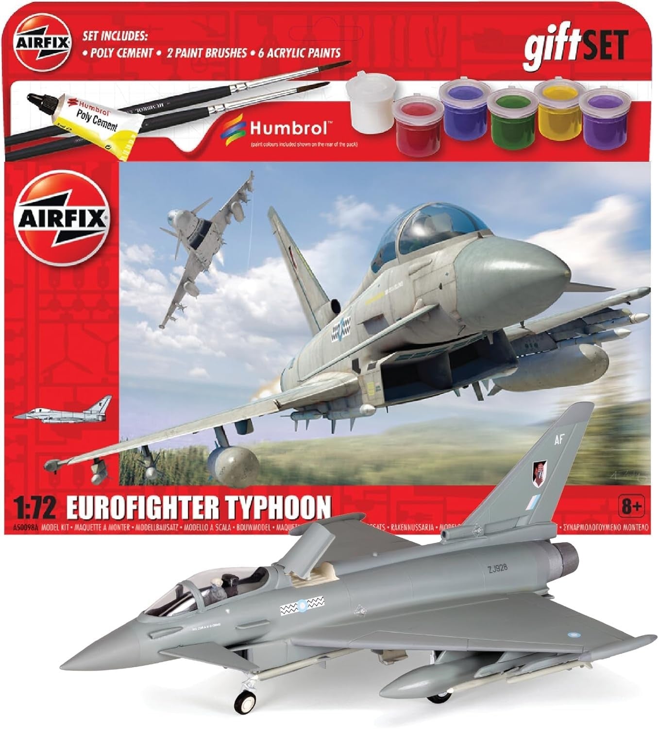 1:72 Eurofighter Typhoon Model Plane Kit for Adults & Kids, Skill Level 2