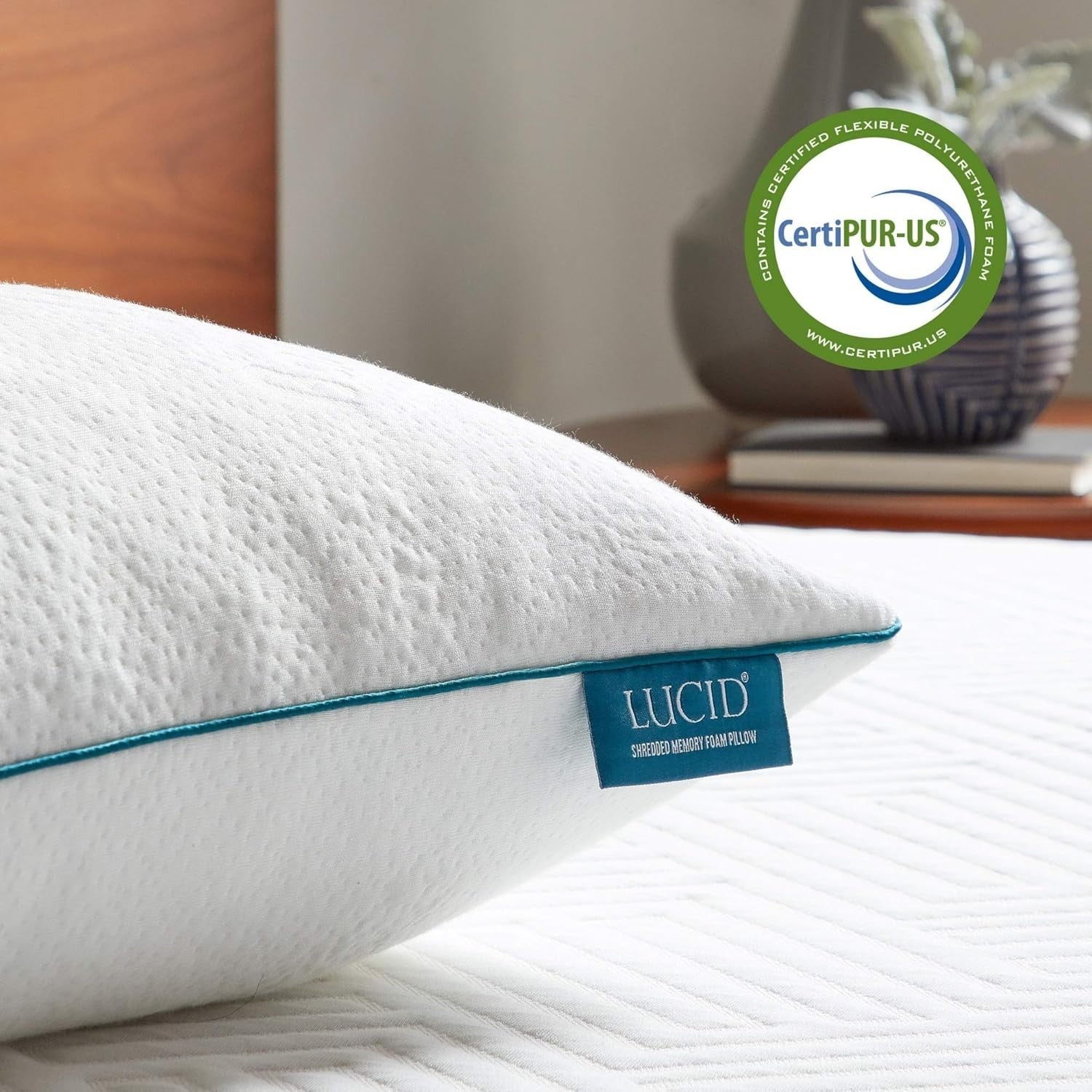 Memory Foam Pillow 2 Pack Standard Adjustable Shredded Cooling Soft Fill