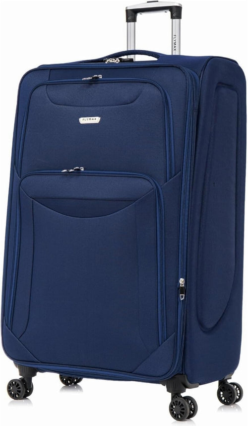 Extra Large Lightweight 4 Wheel Suitcase Expandable Lock Navy 32in